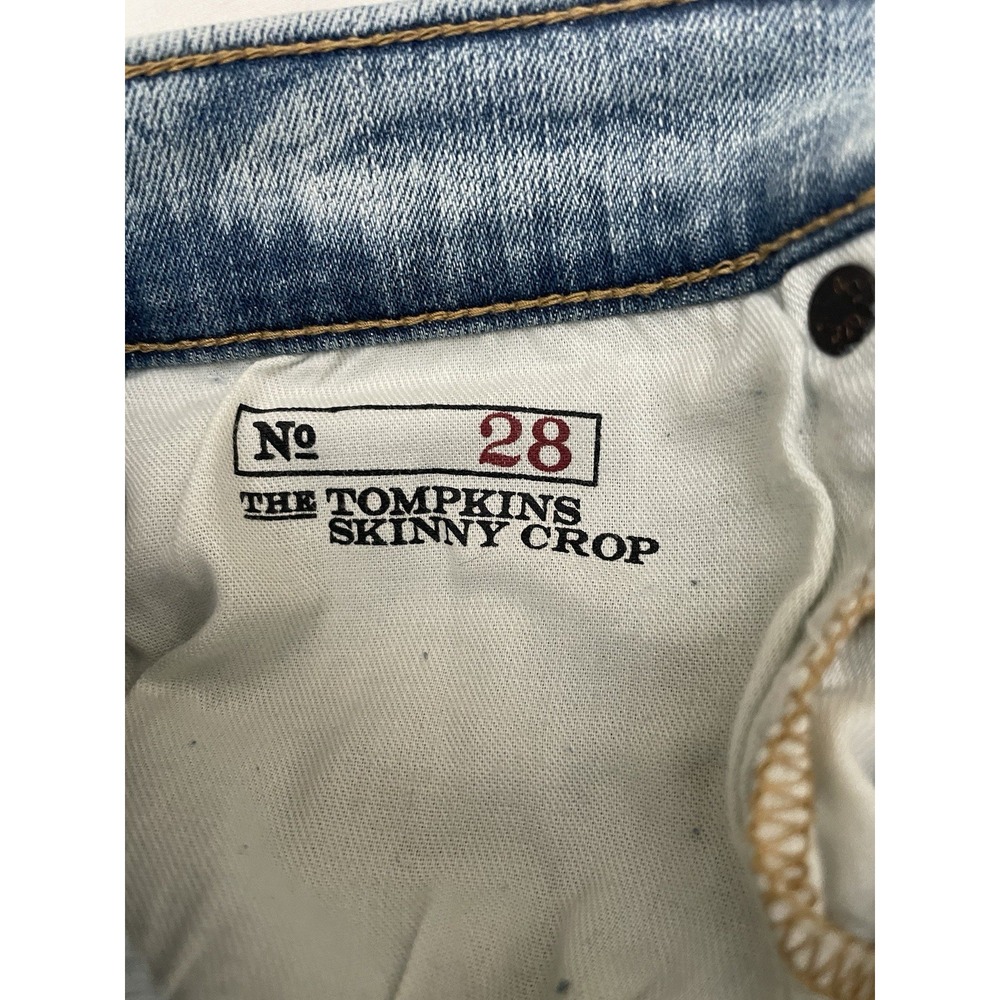 NWT Polo Ralph Lauren The Tompkins Skinny Crop Distressed Jeans 28 Light Wash - Picture 10 of 13